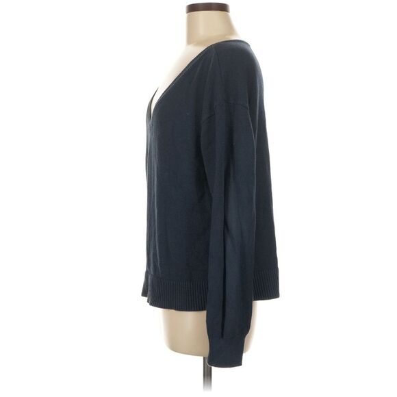 Everlane V-Neck Navy Cotton Lightweight Pullover Sweater Navy Blue M - Picture 3 of 7
